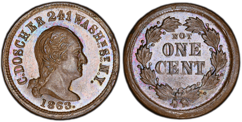 (1863) Civil War Store Card F-630V-7a, C. Doscher