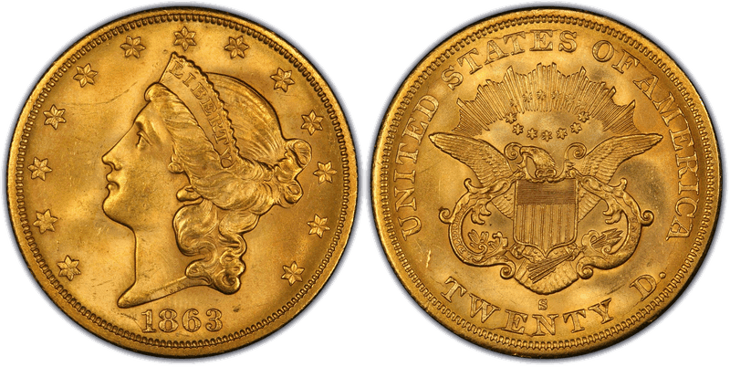 1863 Liberty Head Double Eagle