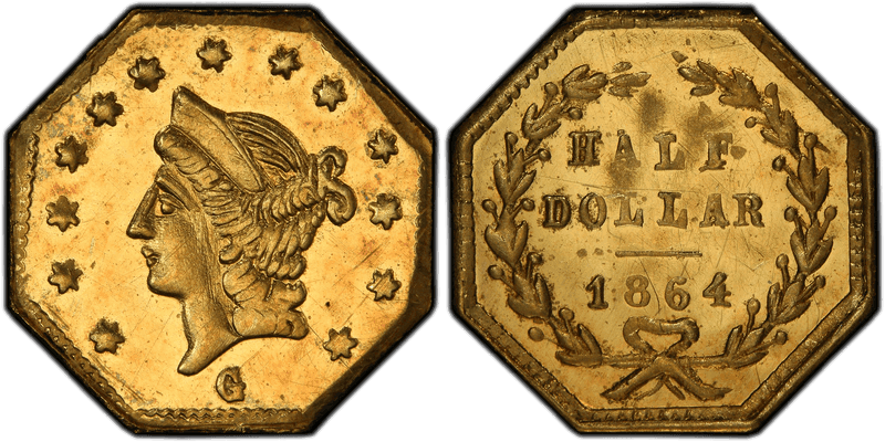 1864 Gold Half Dollar - BG-917