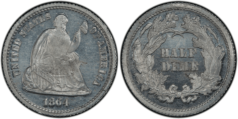 1864 Proof Half Dime Pattern - J-379