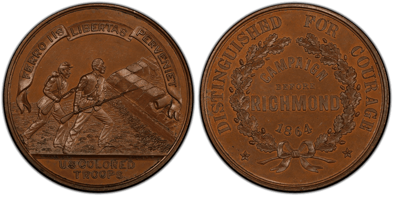 1864 Medal Butler, Julian MI-30 Copper Colored Troops Before Richmond