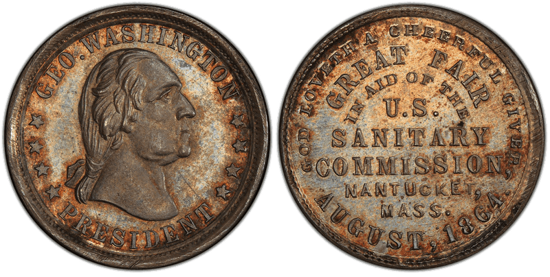 (1864) Silver Civil War Store Card F-530A-1f, U.S. Sanitary Commission MA