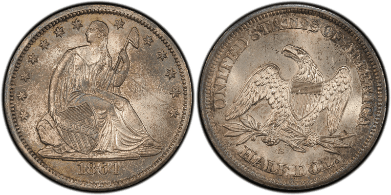 1864 (S) Seated Liberty Half Dollar