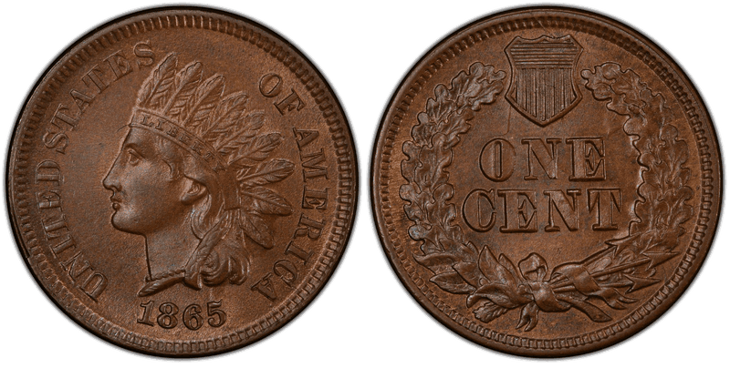 1865 Indian Head Cent Base