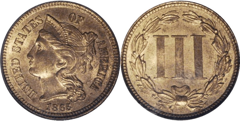 1865 Proof Three Cent Pattern - J-414