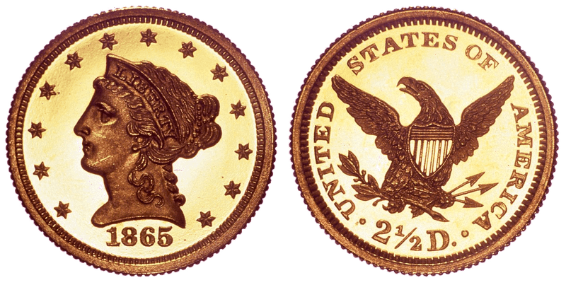 1865 Liberty Head Quarter Eagle