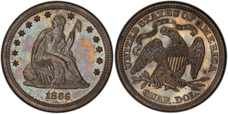 1866 Proof Quarter Pattern - J-537