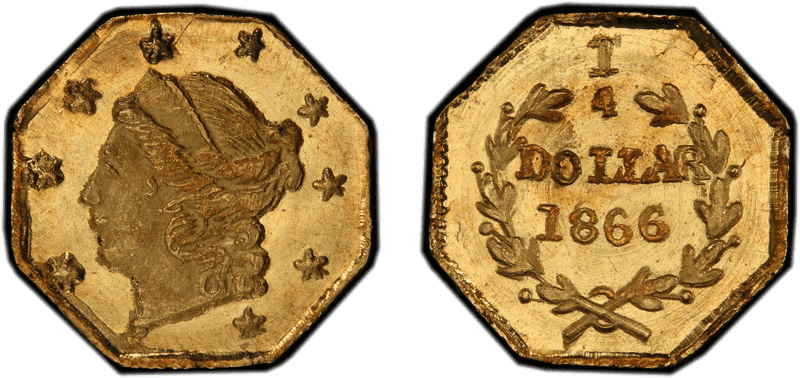 1866 Gold Quarter - BG-708