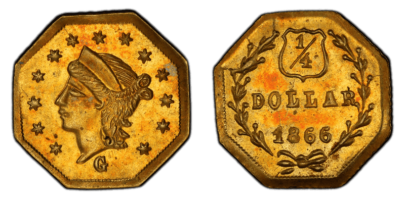 1866 Gold Quarter - BG-740