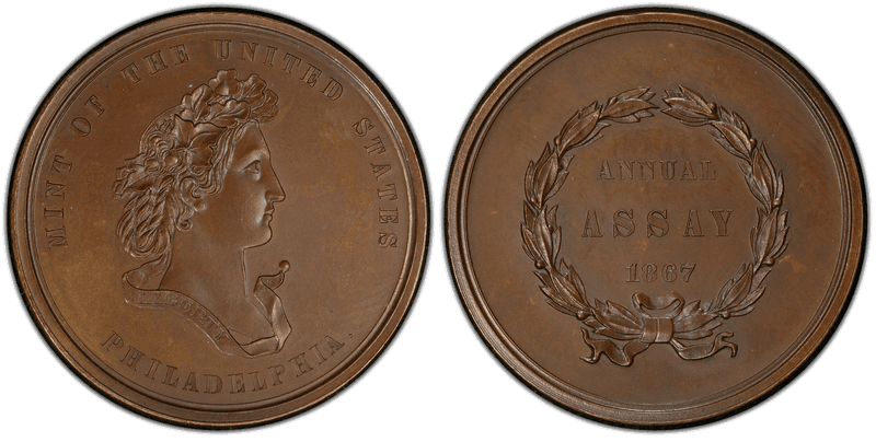 1867 Assay Commission Medal - JK-AC-3, Bronze, Longacre Pattern