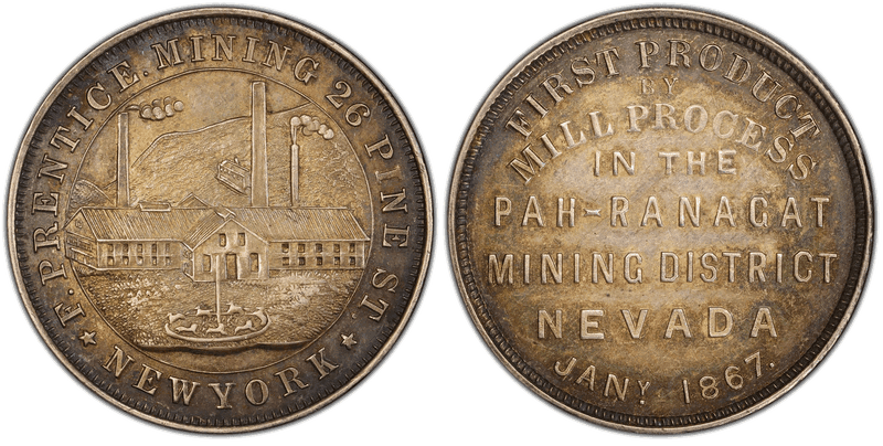 (1867) Silver Token Rulau NY-NY 255, F. Prentice