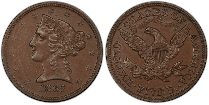 1867 Half Eagle Patterns
