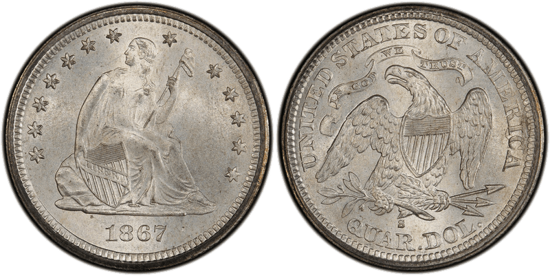 1867 (S) Seated Liberty Quarter