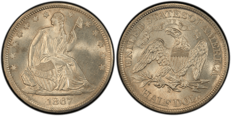 1867 (S) Seated Liberty Half Dollar