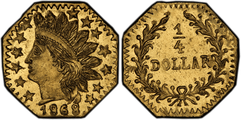 1868 Gold Quarter - BG-799T