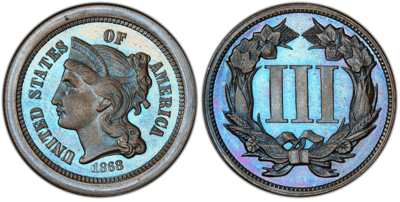 1868 Proof Three Cent Pattern - J-616