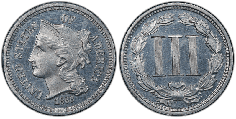 1868 Proof Three Cent Pattern - J-621