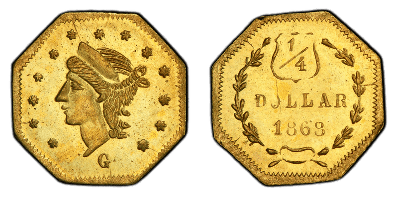 1868 Gold Quarter - BG-745