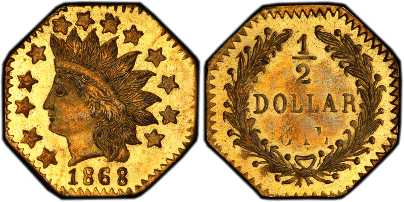 1868 Gold Half Dollar - BG-960