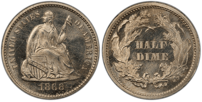 1868 Proof Half Dime Pattern - J-638