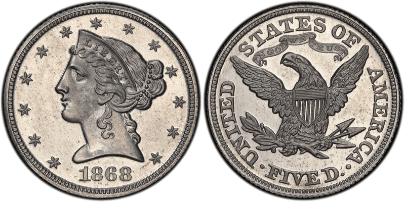 1868 Proof Half Eagle Pattern - J-660