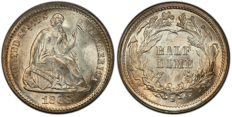 1868 (S) Seated Liberty Half Dime