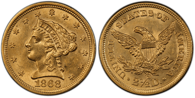 1868 (S) Liberty Head Quarter Eagle