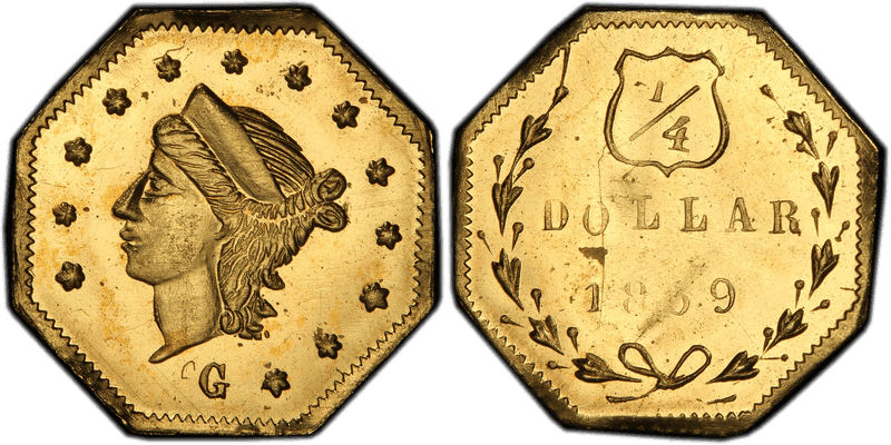 1869 Gold Quarter - BG-748