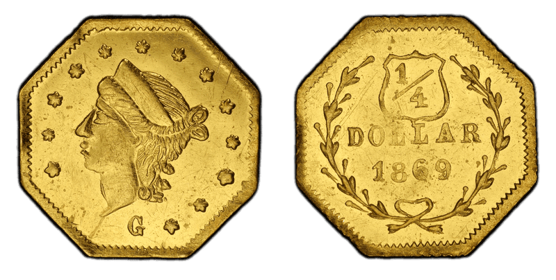 1869 Gold Quarter - BG-749