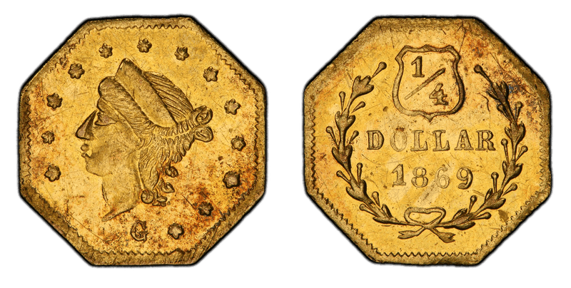 1869 Gold Quarter - BG-750