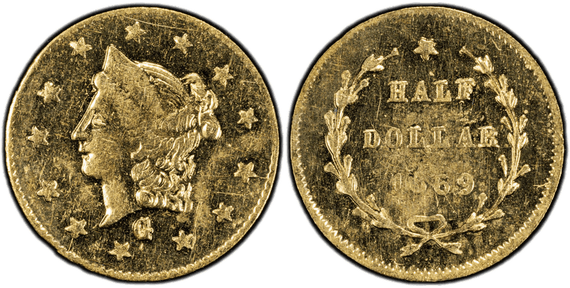 1869 Gold Half Dollar - BG-1021