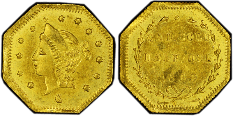 1869 Gold Half Dollar - BG-919