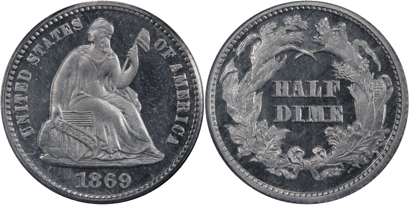 1869 Proof Half Dime Pattern - J-693