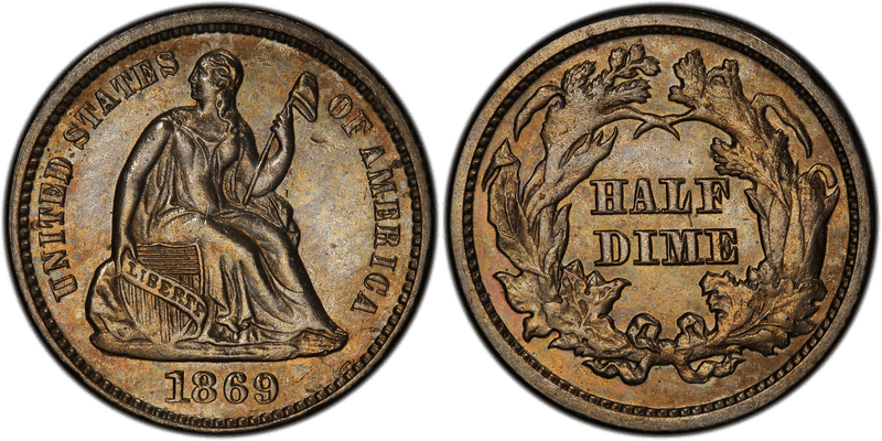 1869 Proof Half Dime Pattern - J-694