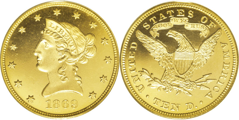 1869 Liberty Head Eagle