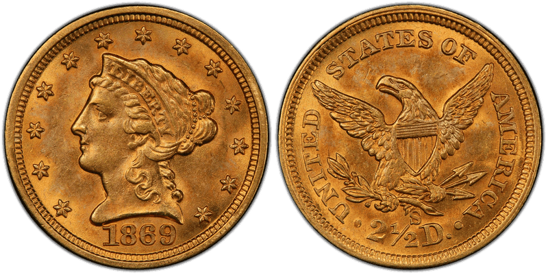 1869 (S) Liberty Head Quarter Eagle