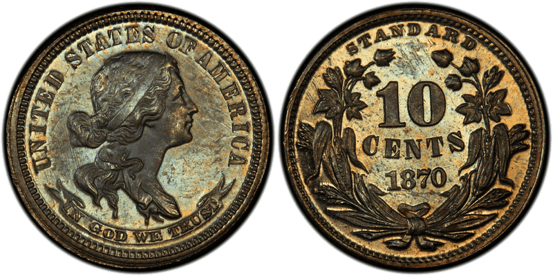 1870 Proof Dime Pattern - J-850