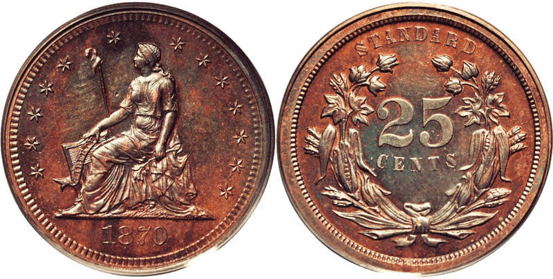 1870 Proof Quarter Pattern - J-879