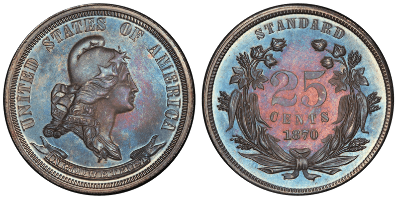 1870 Proof Quarter Pattern - J-889