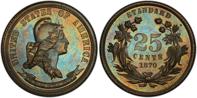 1870 Proof Quarter Pattern - J-890