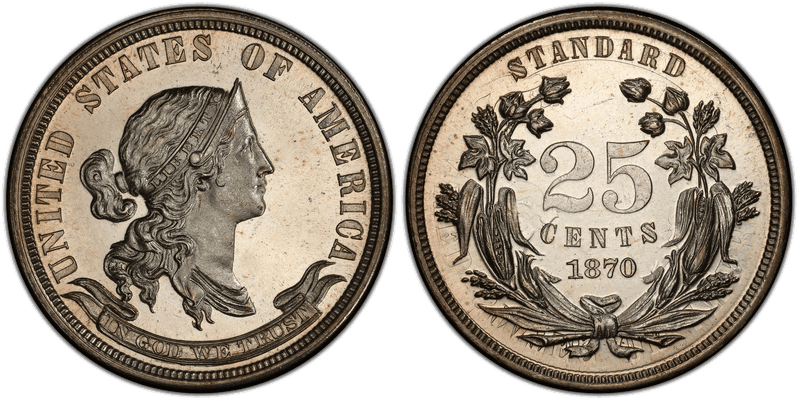 1870 Proof Quarter Pattern - J-895