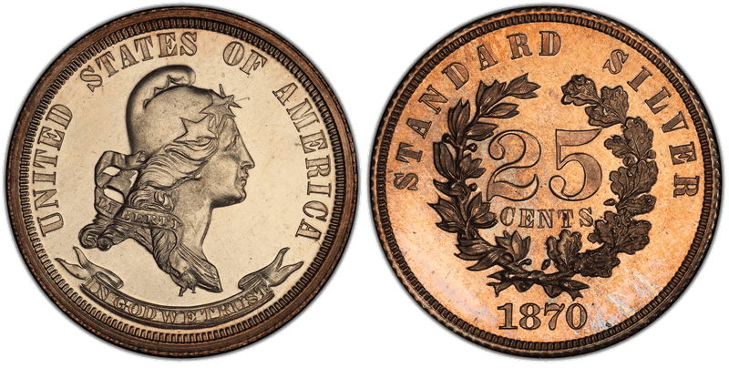 1870 Proof Quarter Pattern - J-906