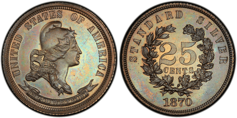 1870 Proof Quarter Pattern - J-908