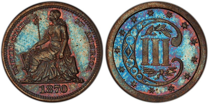 1870 Proof Three Cent Pattern - J-798