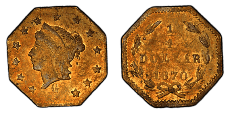 1870 Gold Quarter - BG-754
