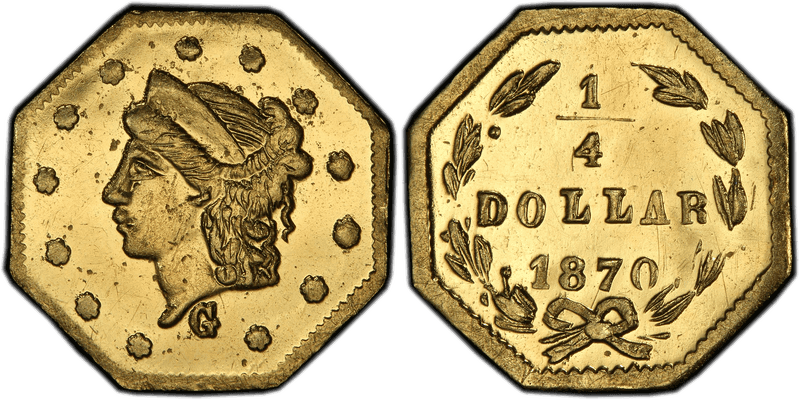 1870 Gold Quarter - BG-755