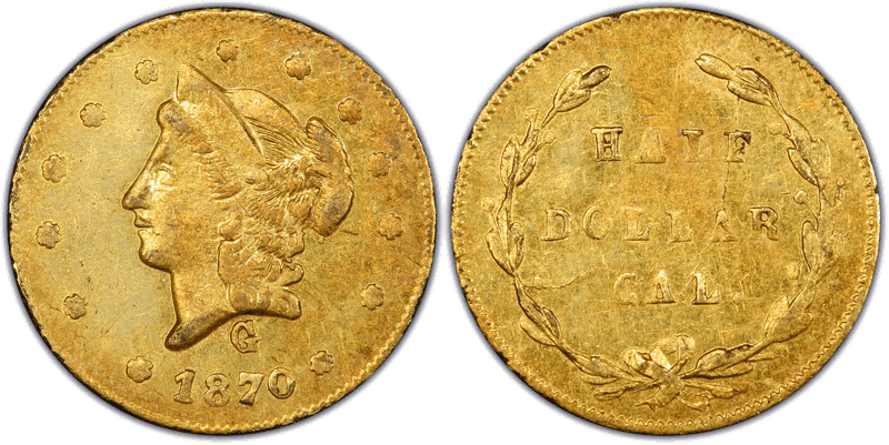 1870 Gold Half Dollar - BG-1023