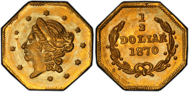 1870 Gold Half Dollar - BG-908