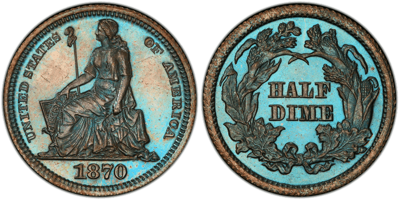 1870 Proof Half Dime Pattern - J-817