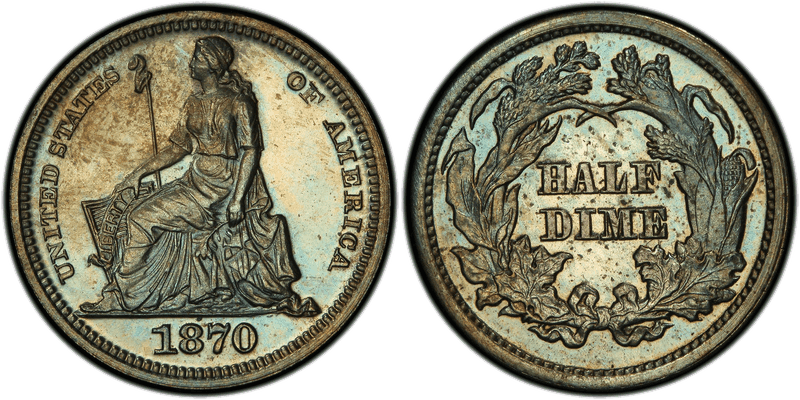 1870 Proof Half Dime Pattern - J-818